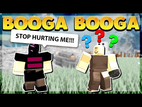God Player Trolls A Noob And Scares Him Away Roblox Booga Booga