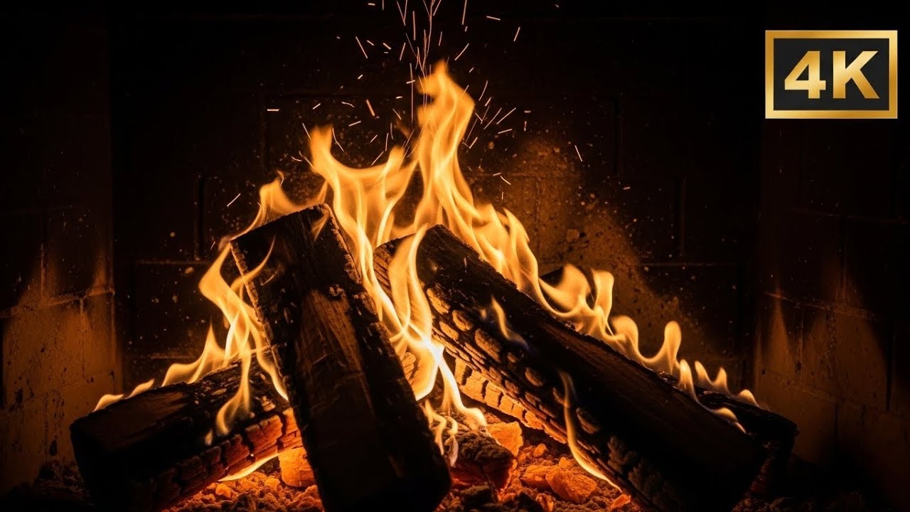 🔥 ASMR Fireplace 4K UHD 🔥 Gentle Piano Music for Deep Relaxation
