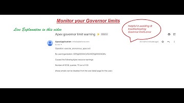Day 34 Avoid & monitor Governor limits