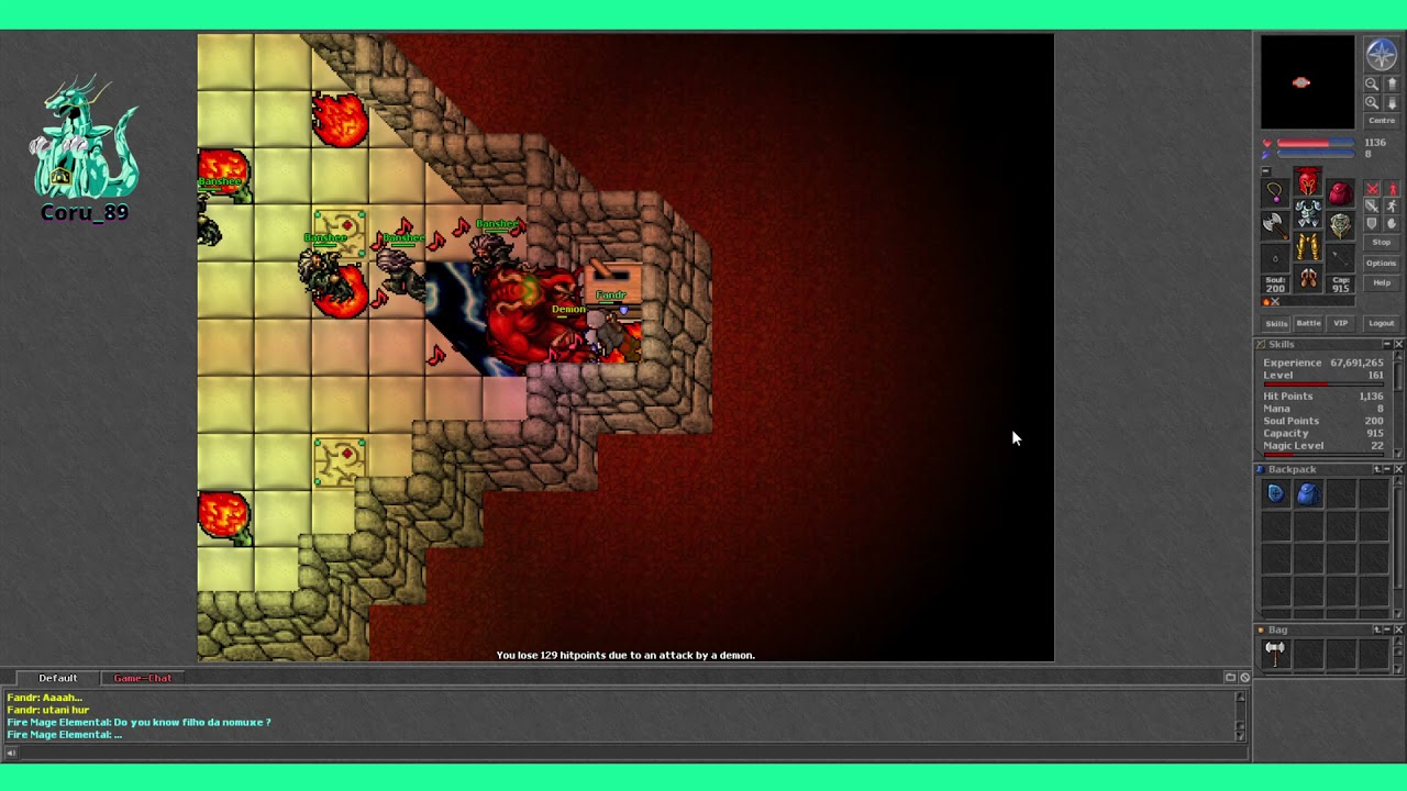 Tibia - FANDR RP Solo Demon Helmet Quest - YouTube