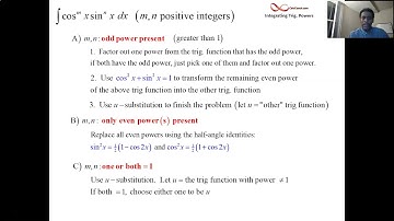 Integrating Trig Powers Concept Video 1