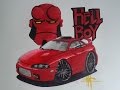 Sketch Drawing - Mitsubishi Eclipse Hell Boy Cartoon