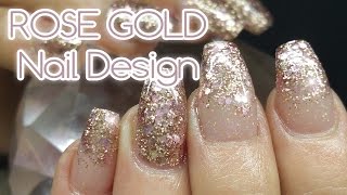rose gold nail acrylic mix