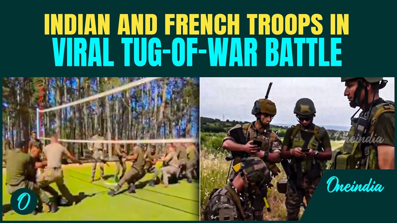 India-France Exercise: Who won TUG OF WAR Between Indian and French soldiers? | Watch Viral Video