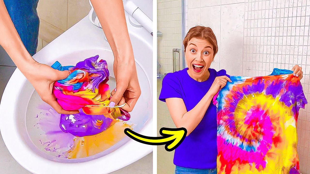 Dye your clothes in the TOILET! Cool TIE DYE techniques