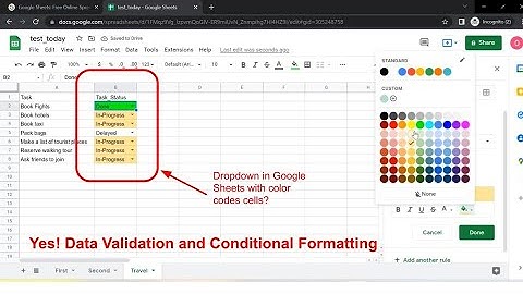 Learn Google sheets - Data Validation and Conditional Formatting - Get dropdown list in Google sheet