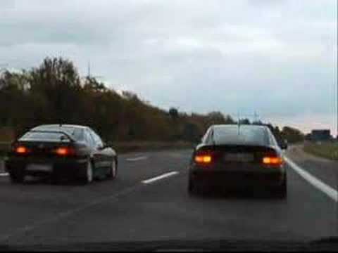 Opel Calibra vs Honda Integra TypeR on German Autobahn..