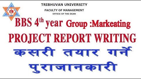 BBS 4th year report writing Marketing Group