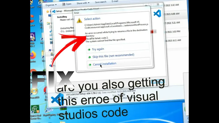 HOW TO FIX AN ERROR OCCOURRED WHILE TRYING TO RENAME THE FILE IN VISUAL STUDIOS CODE