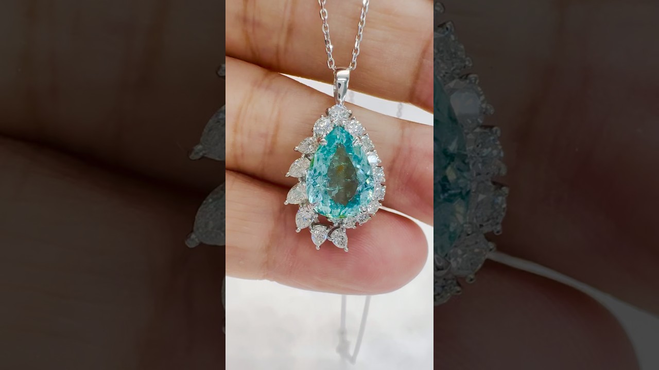 3.87ct パライバトルマリン 中央宝石研究所X線分光鑑別書付 天然 
