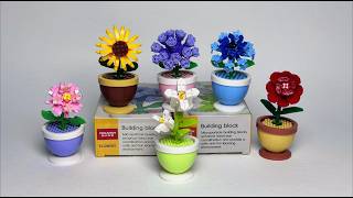🌷 Flower Pot Mini Blocks ASMR | Relaxing Assembly