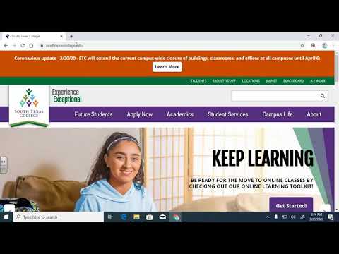 South Texas College Online Campus | Logging into Blackboard