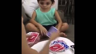 Kid gets absolutely destroyed in uno