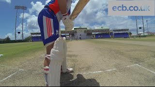 England batsman Jonathan Trott faces Adil Rashid leg-spin - GoPro footage