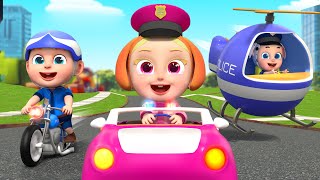 Police Squad Baby - Police Car Song + Wheels on the bus | Rosoo Kids Song & Nursery Rhymes