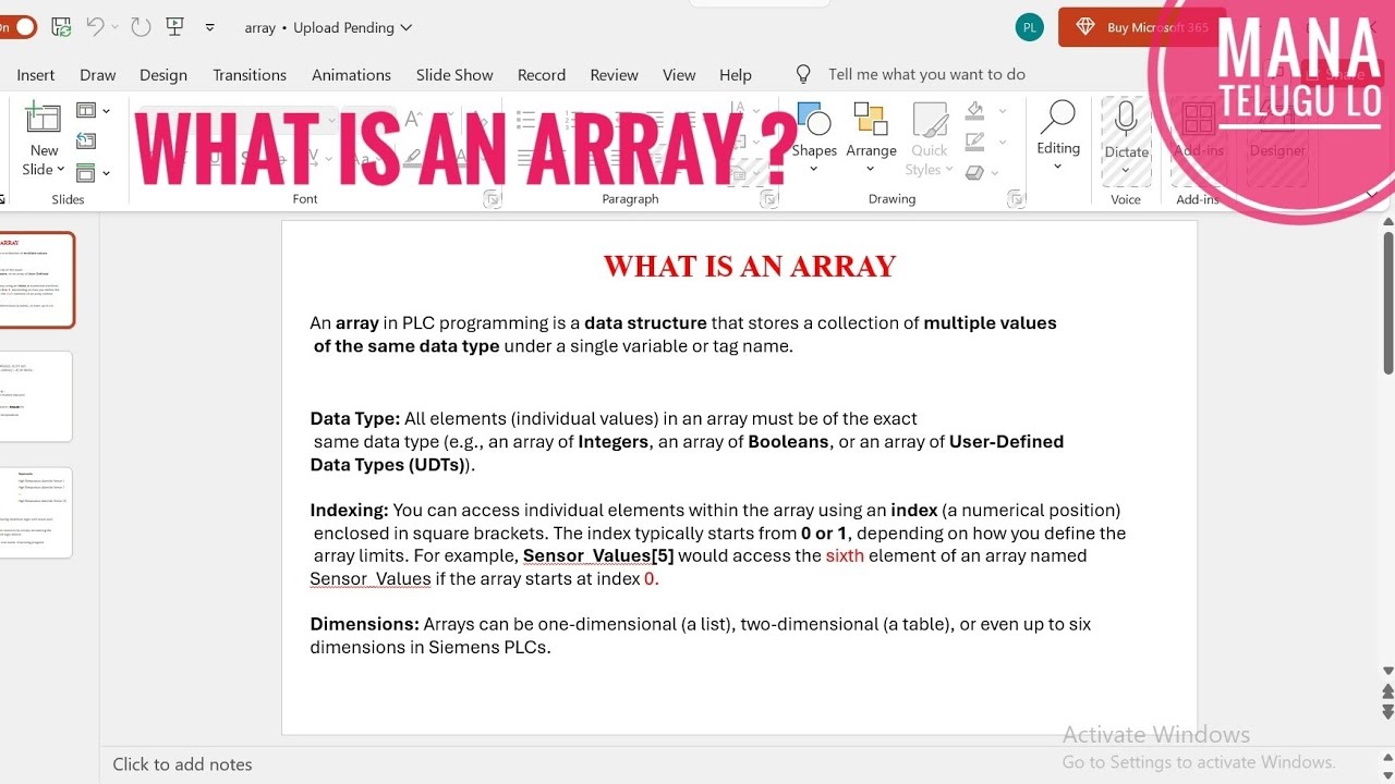 WHAT IS AN ARRAY ? | ARRAY IN PLC PROGRAMMING AND ITS ADVANTAGES - YouTube