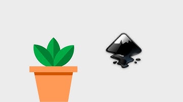 Flat design of pot and plant in inkscape || Inkscape illustrations || Draw potted plant easily