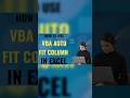 HOW TO USE VBA AUTO FIT COLUMN IN EXCEL #yt #excel #shorts #education #exceltutorial