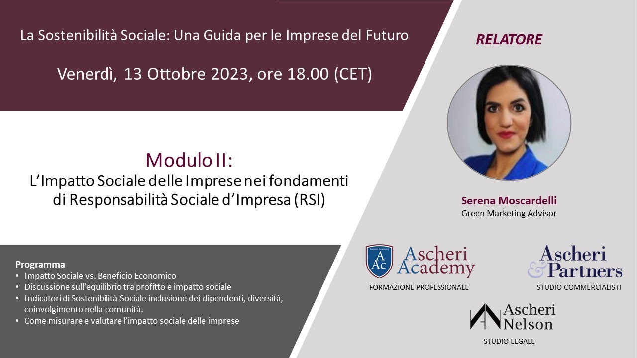 La Sostenibilità Sociale: Una Guida per le Imprese del Futuro - Modulo II