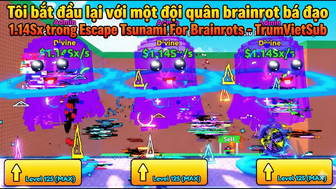 TÔI bắt đầu lại với ĐỘI QUÂN BRAINROT 1.14Sx trong Escape Tsunami For Brainrots - TrumVietSub -