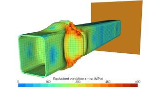 Dynamic axial crushing of a rectangular tube