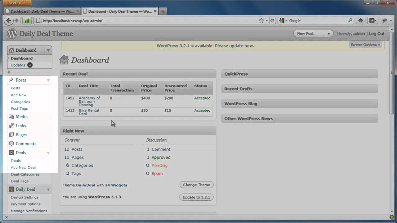 Daily Deal Theme Overview