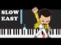 Queen  bohemian rhapsody slow easy piano tutorial