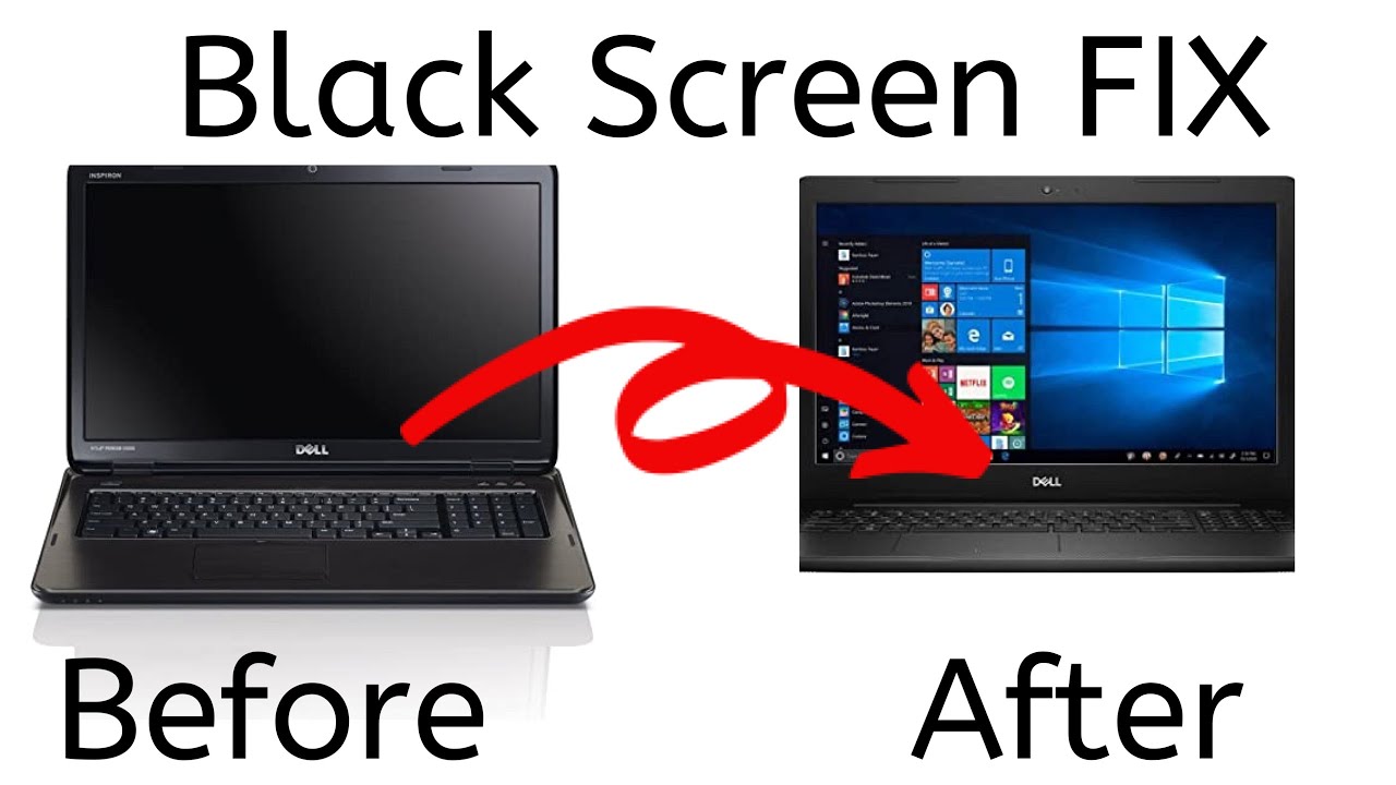 Top 164+ imagen dell laptop turns on but screen is black windows 10