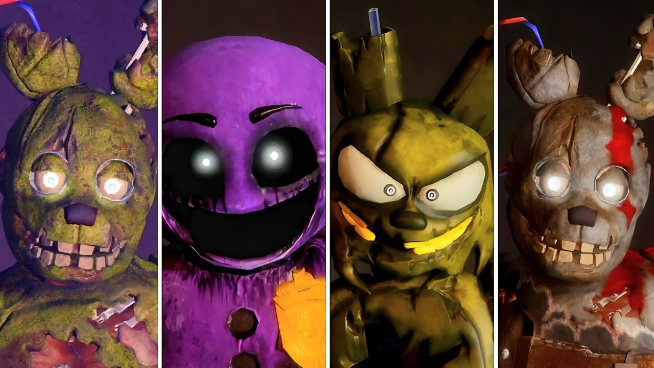 Spring Trap Kill Bite By Night - All Springtrap Skin Jumpscares/Kill Animations (Roblox ...