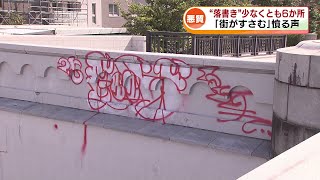 悪質】相次ぐ“落書き”被害 萬代橋だけでなく街中にも 少なくとも6か所
