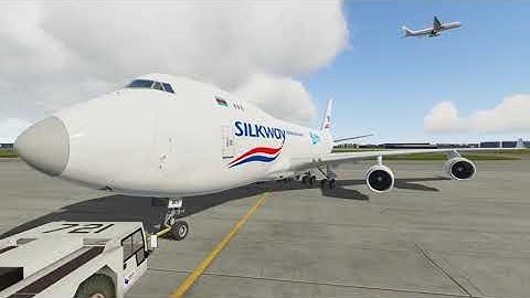 [P3D V5.3]PMDGBoeing747-4H6F Silk Way 4K-BCV AZG210 Schiphol EHAM to Baku UBBB Takeoff Schiphol EHAM