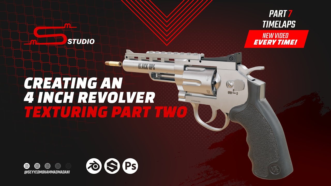 Part two of Creating texture for a 4 Inch Revolver Gun without smart ...