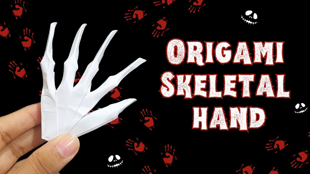 DIY Halloween Skeletal Hand | Origami Skeletal Hand  | How To Make Paper Skeletal Hand