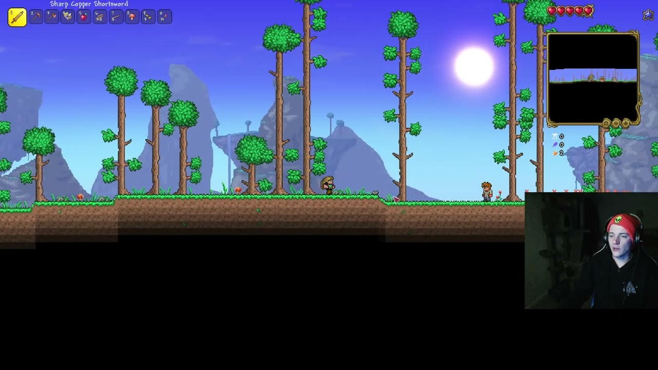 Tearin' it up on Terraria Ep.1 First Day Surviving!
