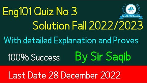 eng101 quiz 3 fall 2022| eng 101 quiz 3 2022 |eng101 quiz 3 solution 2022|eng101 quiz 3|by sir saqib