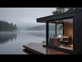 Misty Lake Work Music 🌫️ Deep Focus & Productivity Ambient Study Music | Cabin View
