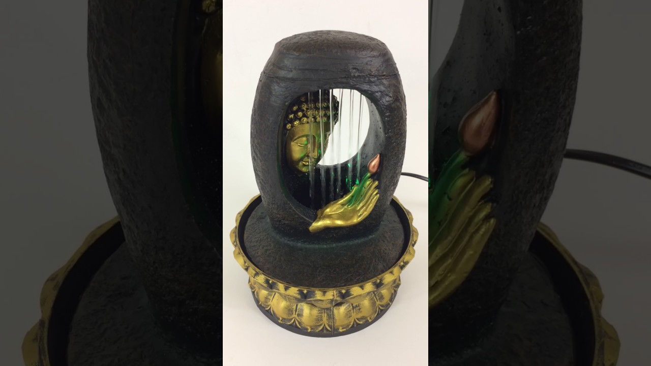 Buddha Indoor Tabletop Waterfall Water Fountain w/Color Changing LED Light