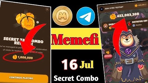 memefi secret combo | memefi daily combo | memefi daily combo 16 july
