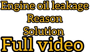 How To stop Oil Leakage From Car engine . Pajero