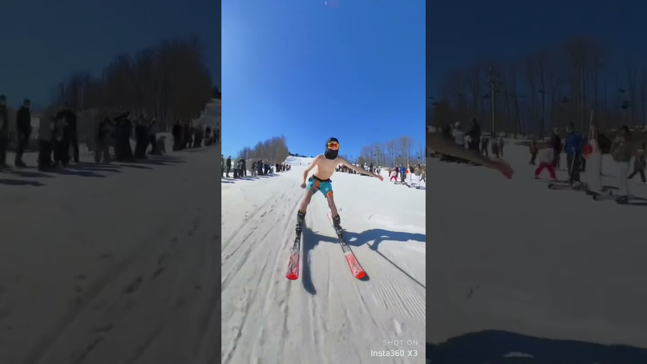 pond skim on skis