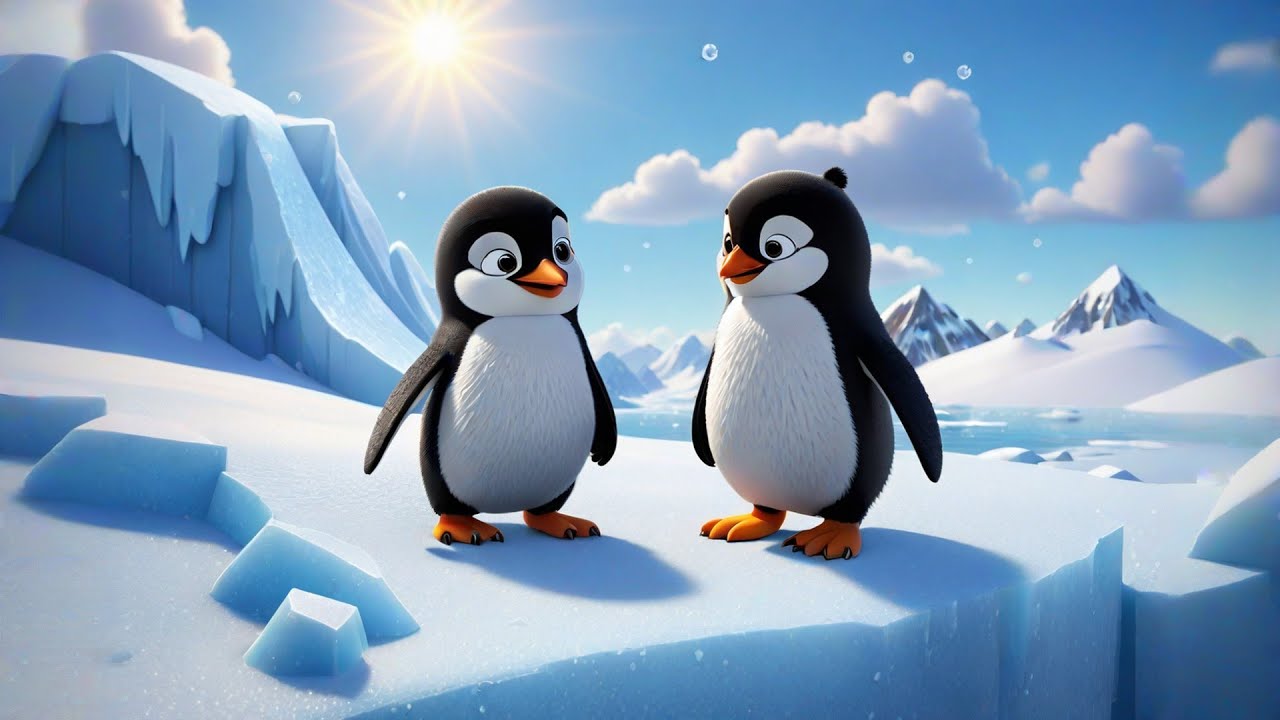 Little Penguins Sliding on Ice | Cute Penguin Nursery Rhyme for Kids ...