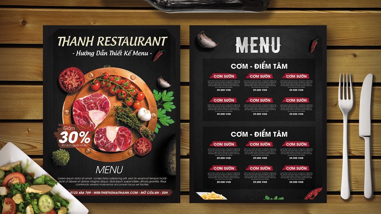 Hướng dẫn thiết kế Menu nhà hàng bằng Photoshop CC2019 | Design ...