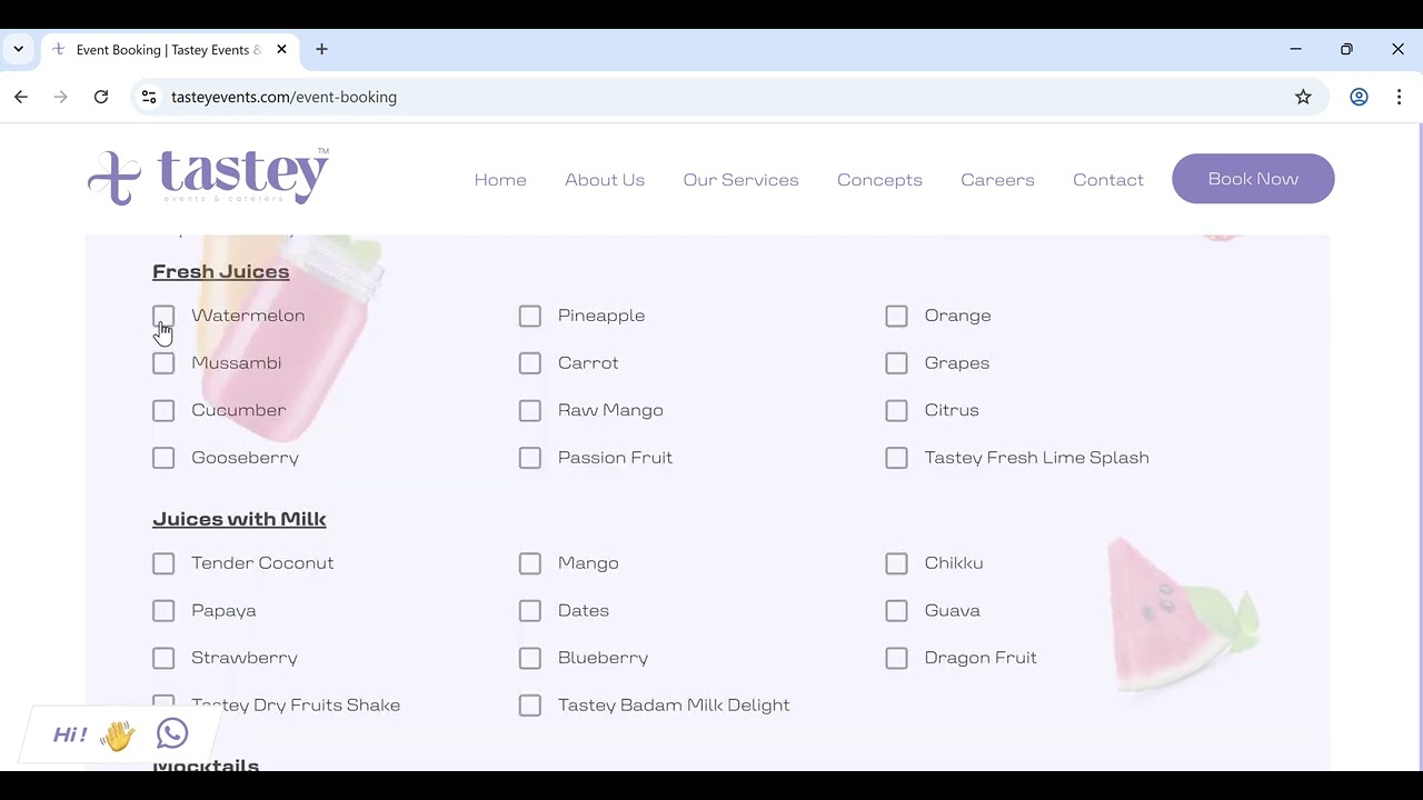 How to book an event using our website in 2 minutes | tastey events & caterers| booking guide video|