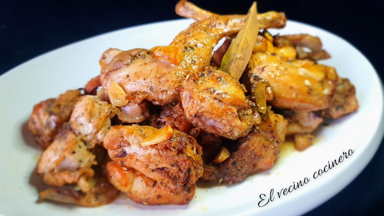 Conejo AL AJILLO 🧄 en freidora de aire (Airfryer)