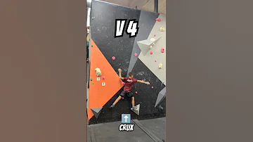 Challenging V4 route with static and dynamic moves.  #bouldering #climbing #anythingispossible #crux