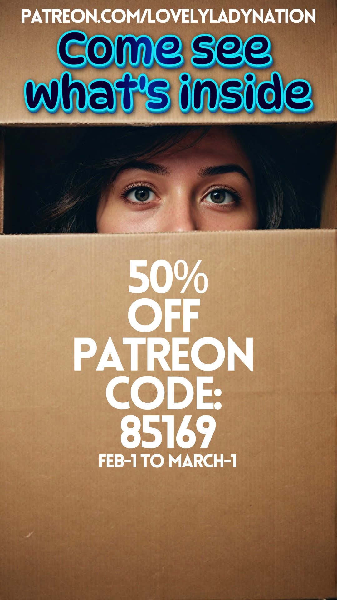 A Valentines lovely lady nation patreon offer - save 50% off your first month #lovelyladynation