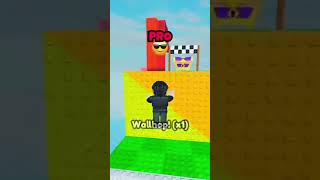 😱noob vs pro wallhop in roblox #roblox #newupdateinrobloxbedwars #funny