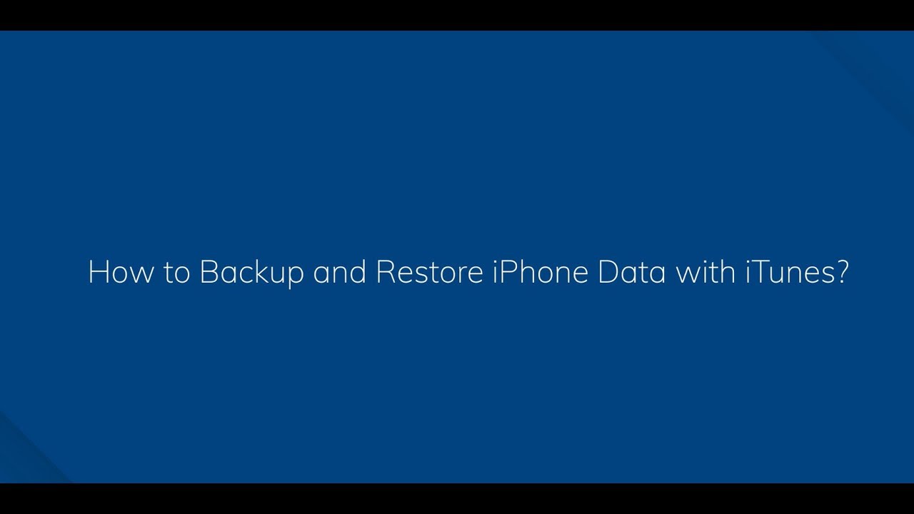How to Backup and Restore iPhone Data with iTunes - YouTube
