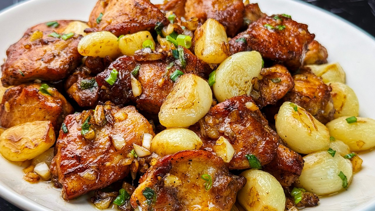 Куриная грудка с золотистым чесноком