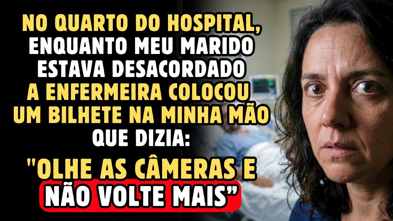 No hospital cuidando do meu marido, a enfermeira pos um bilhete na minha mão: “Confira a câmera 3”
